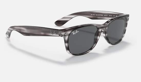 Ray-Ban RB2132 New Wayfarer 6430B1 Çizgili Gri Güneş Gözlüğü