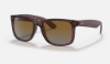 Ray-Ban RB4165 Justin 6597T5 Şeffaf Koyu Kahverengi Güneş Gözlüğü