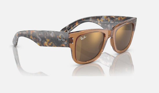 Ray-Ban RB0840S Mega Wayfarer 663693 Şeffaf Kahverengi Güneş Gözlüğü