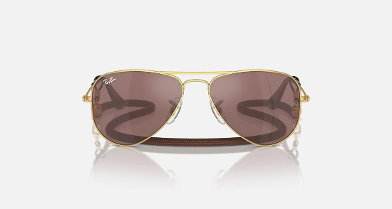 Ray-Ban Junior Kids Originals RJ9506S Junior Aviator 223/6G Altin Güneş Gözlüğü Fotoğrafı