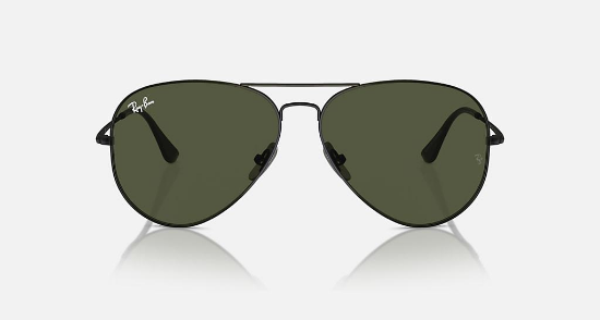 Ray-Ban Plus RB8089 Aviator Titanium 926731 Siyah Güneş Gözlüğü Fotoğrafı